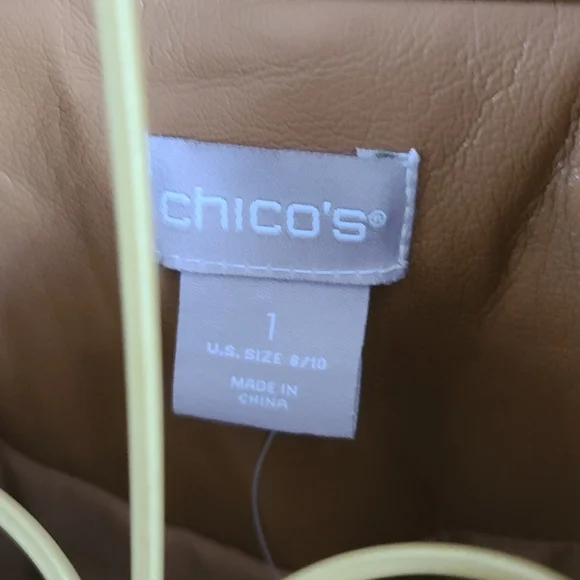 Chico's Faux Leather Modern Blazer - Picture 2 of 7